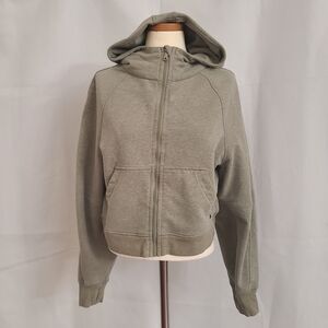 Vitality Sz S Light Green/Gray Cropped Full Zip Thumbhole Athleisure Hoodie